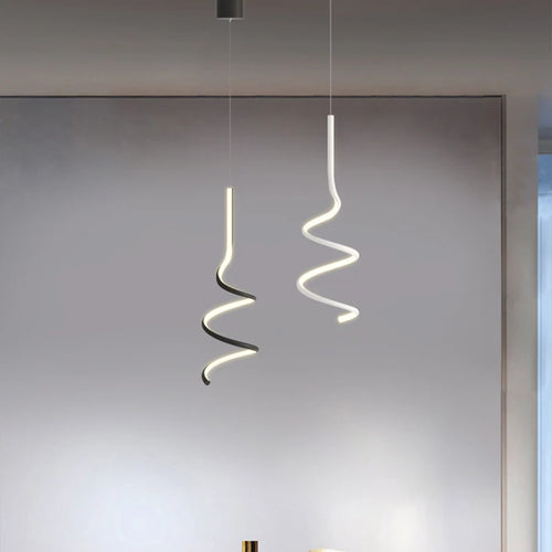 suspension moderne simple avec éclairage créatif led - vue 3 sur 11