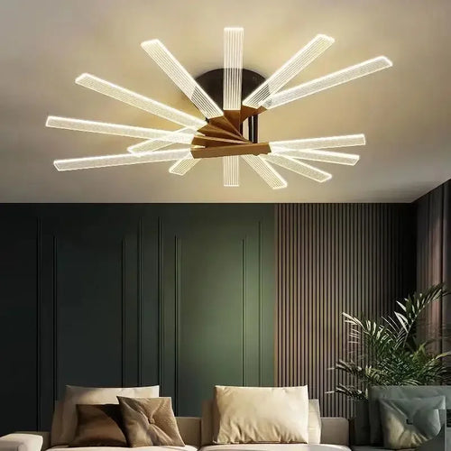 lustre acrylique dimmable moderne pour décoration intérieure élégante - vue 5 sur 12