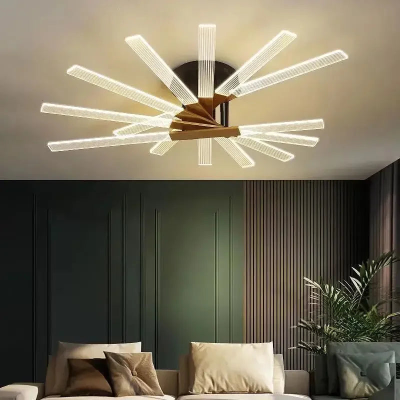 lustre acrylique dimmable moderne pour décoration intérieure élégante - vue 4 sur 12