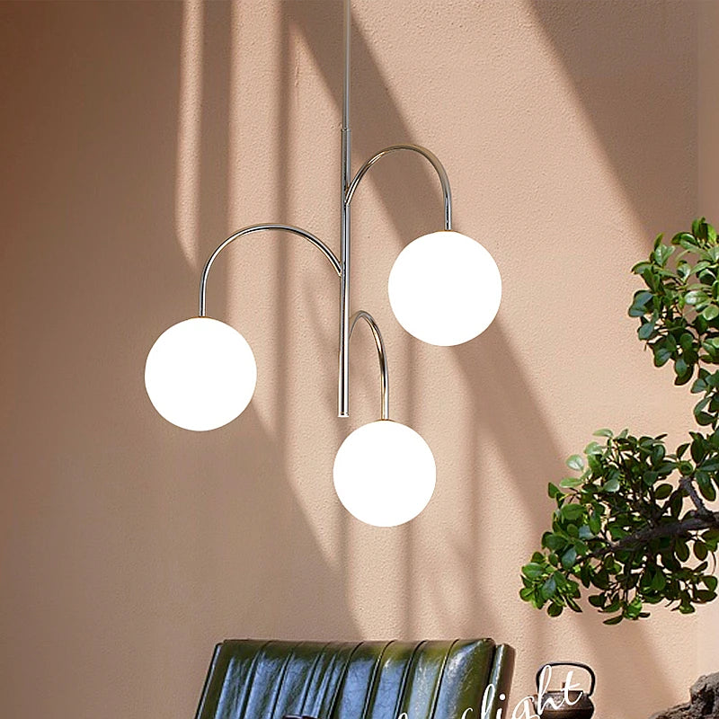 lustre moderne en fer et verre pour décoration intérieure - vue 1 sur 7