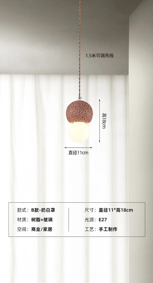 suspension wabi-sabi design nordique luminaire créatif pour intérieur - vue 10 sur 12