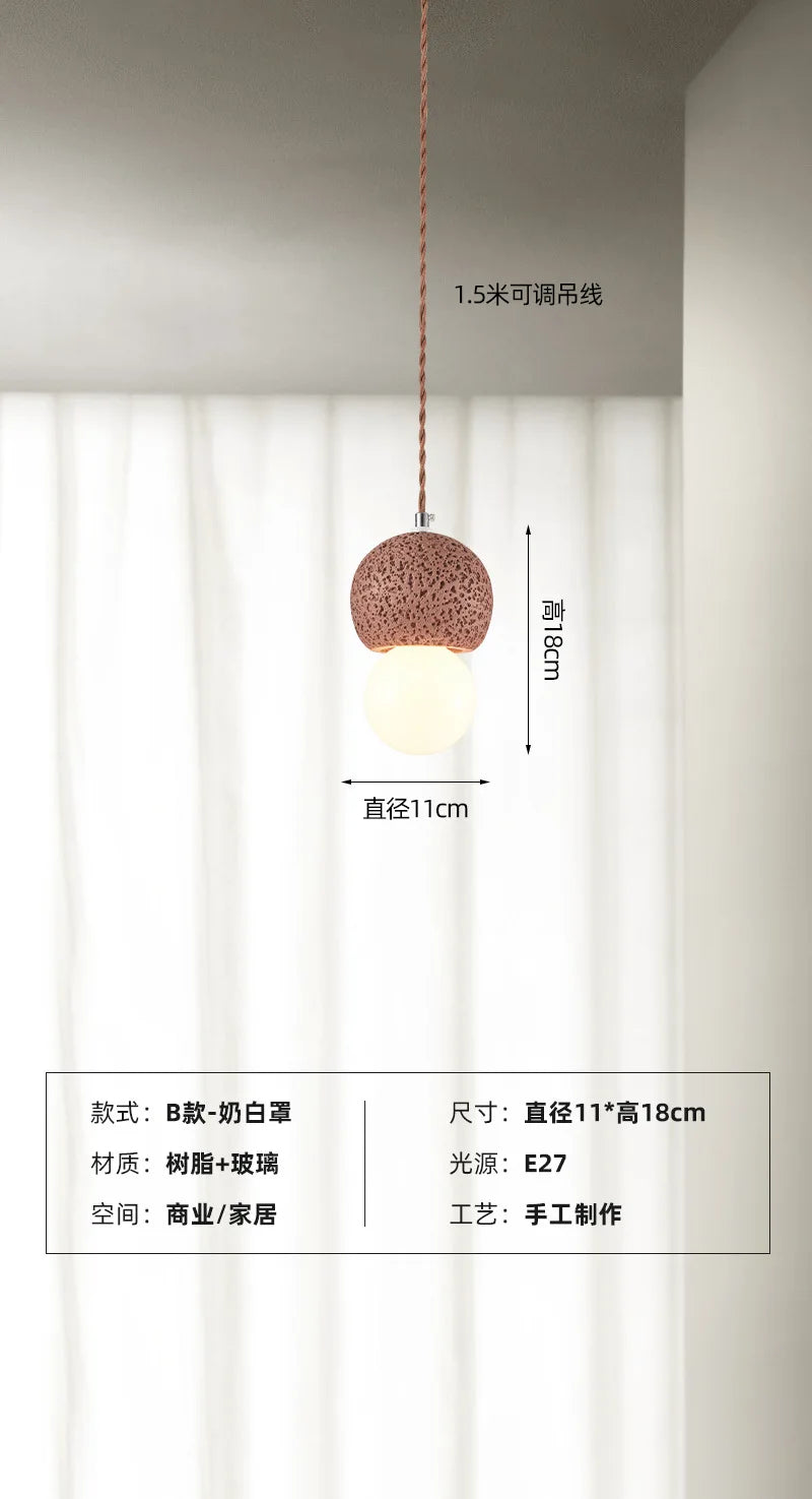 suspension wabi-sabi design nordique luminaire créatif pour intérieur - vue 9 sur 12
