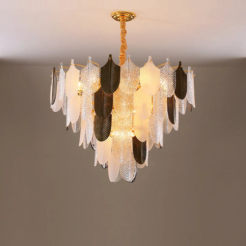 suspension moderne en acier inoxydable et verre décoratif - vue 7 sur 13