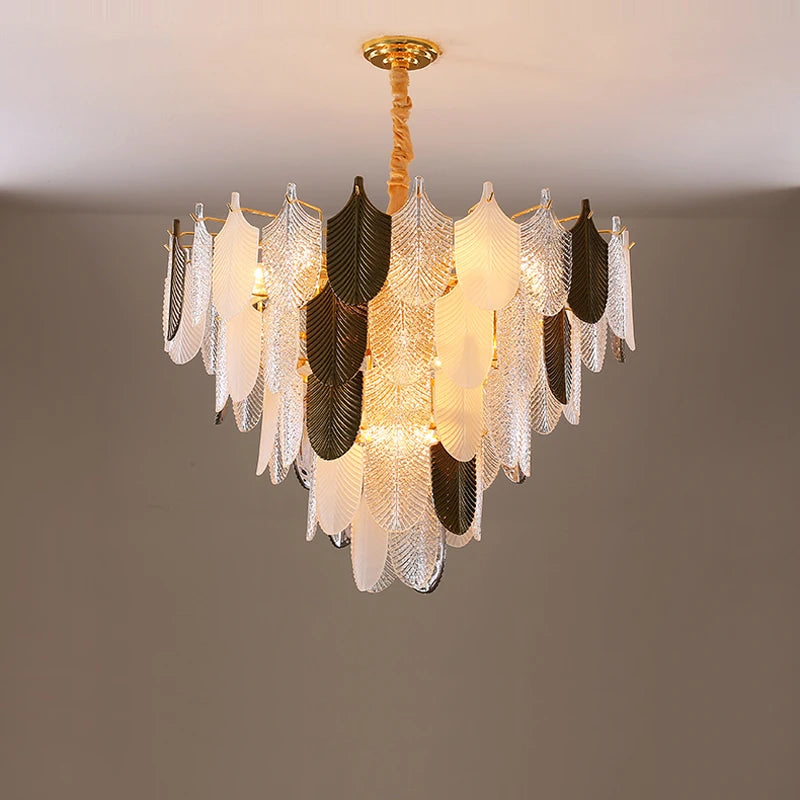 suspension moderne en acier inoxydable et verre décoratif - vue 6 sur 13