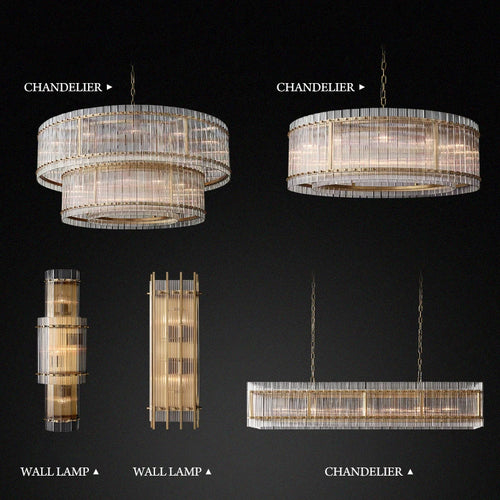lustre de luxe en cristal double anneau doré led suspendu - vue 6 sur 21