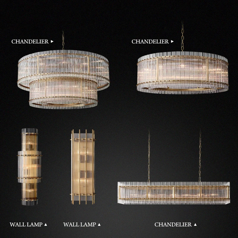 lustre de luxe en cristal double anneau doré led suspendu - vue 5 sur 21