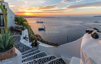 affiches modernes de paysages de voyage en grèce santorin