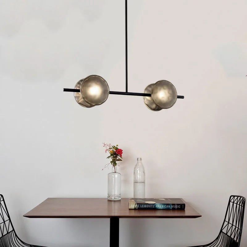suspension moderne en verre et métal hauteur réglable - vue 2 sur 7
