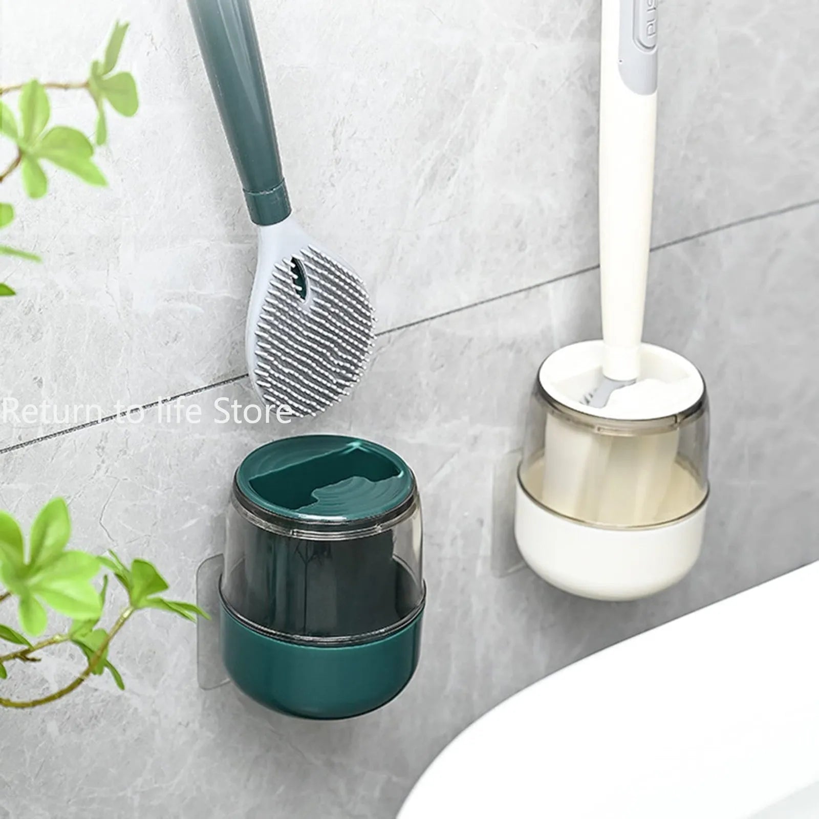 brosse distributrice de savon avec support en silicone pour nettoyage - vue 4 sur 7