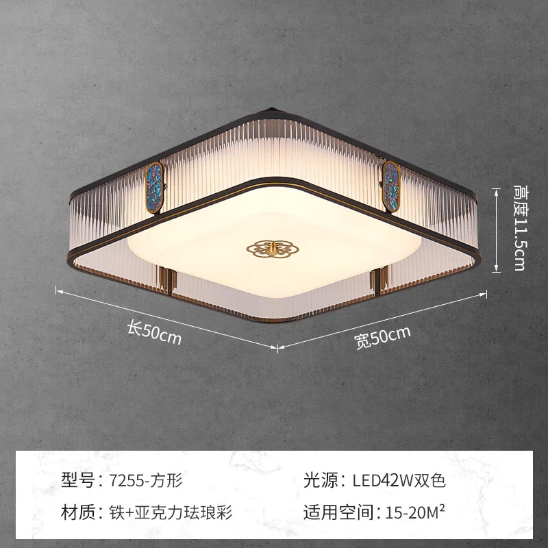 lustre acrylique style chinois antique pour éclairage intérieur - vue 10 sur 18