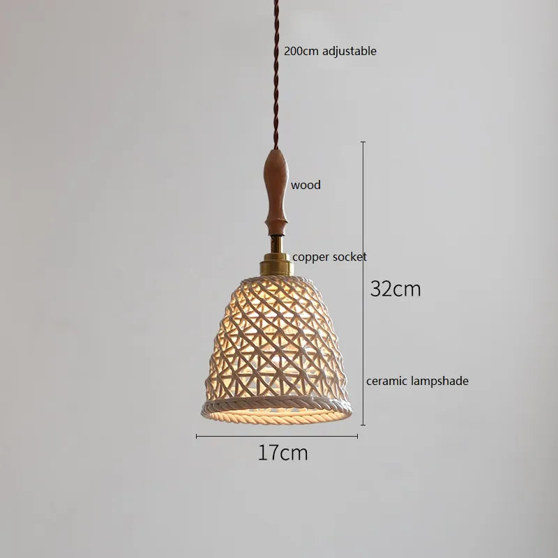 Suspension design led papillon céramique et bois - vue 30 sur 30