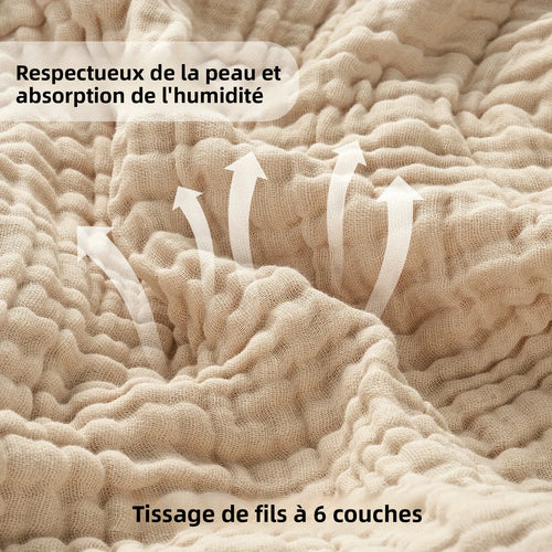 Plaid coton mousseline 6 couches leger style boheme - vue 7 sur 7