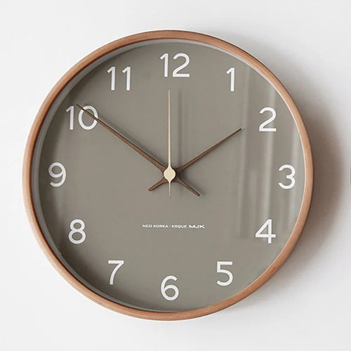 horloge murale en bois et verre design nordique élégant et simple - vue 2 sur 7