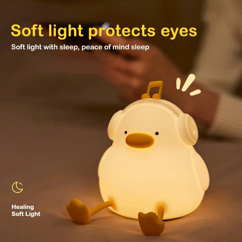 veilleuse canard en silicone rechargeable usb dimmable cadeau anniversaire - vue 6 sur 8