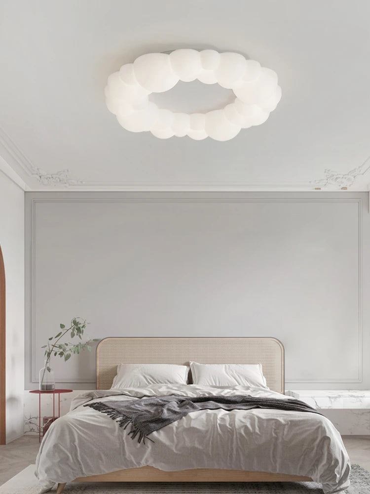 lampe nuage moderne led design anneau nordique éclairage lustre - vue 4 sur 14