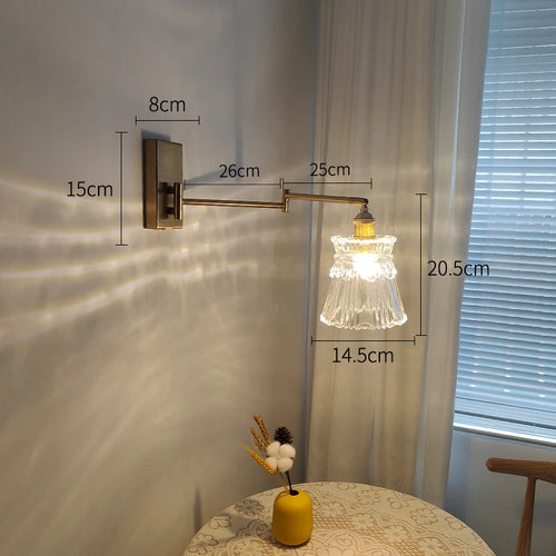 IWHD tirer chaîne verre applique murale LED applique bras gauche droite rotation chambre salon lumières nordique moderne à côté lampe Wandlamp - vue 14 sur 23