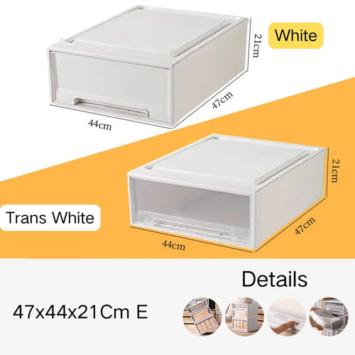 tiroirs empilables en plastique transparent pour rangement pratique - vue 36 sur 48