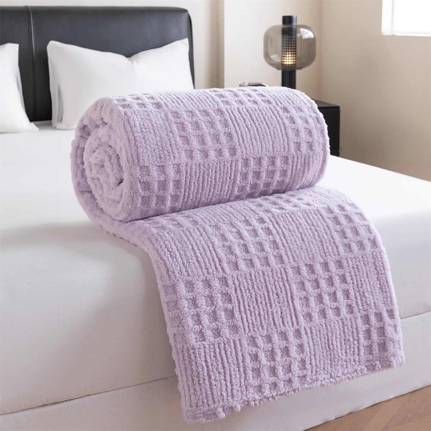 Couverture gaufrée jacquard douce style minimaliste salon chambre