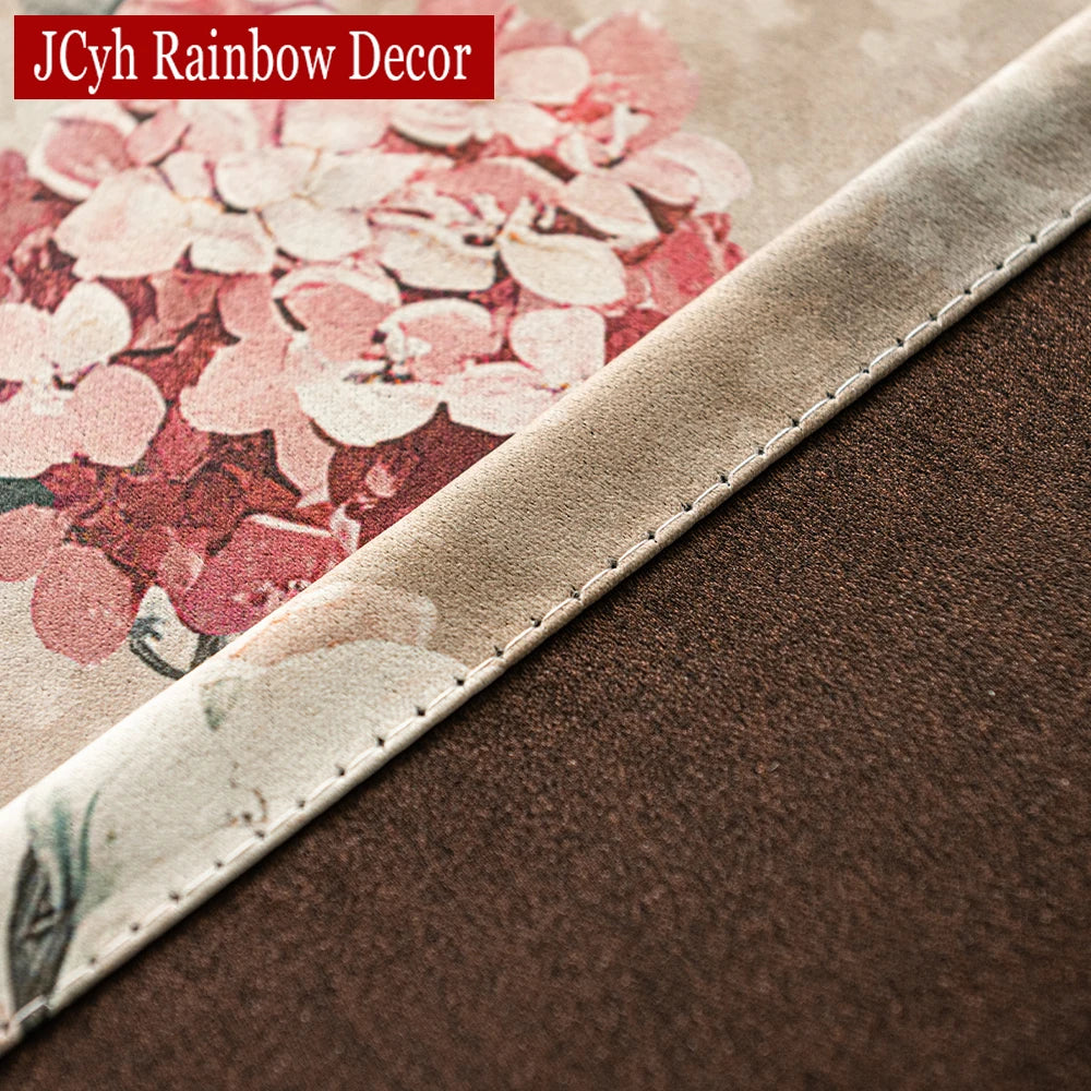 Rideau occultant floral style chinois traditionnel salon chambre - vue 5 sur 8