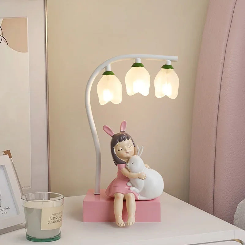 lampe de bureau pour enfants dessin animé lapin princesse mignon - vue 2 sur 9