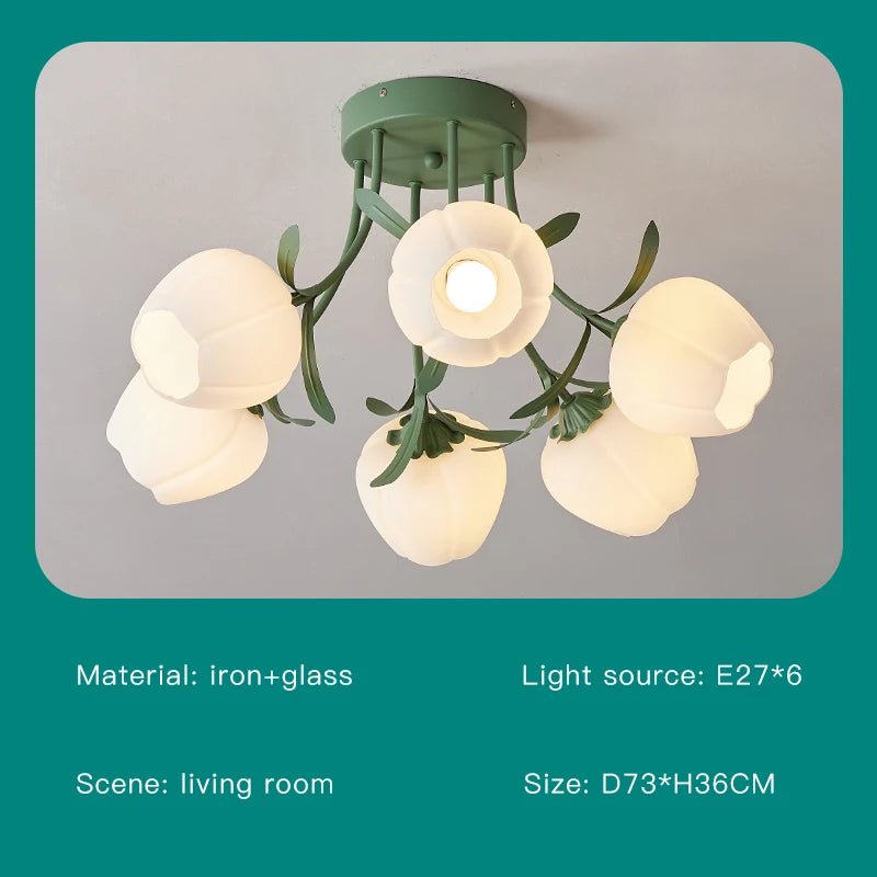 lustre nordique créatif à fleurs pour décoration intérieure - vue 20 sur 24