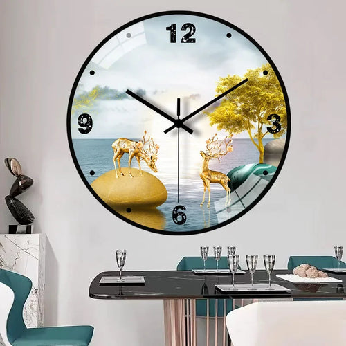 horloge murale en verre design moderne style chinois créatif et muet - vue 6 sur 11