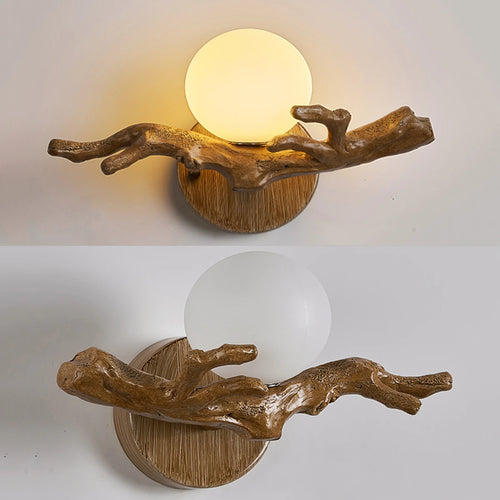 Applique murale LED Vintage en forme de branche d'arbre en résine - vue 4 sur 10