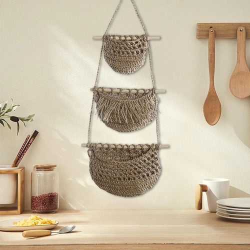 paniers suspendus boho pour fruits et légumes polyvalents - vue 6 sur 9