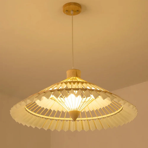 lustre en bambou tissé style chinois créatif pour éclairage décoratif - vue 5 sur 12