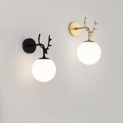applique murale led rétro boule de verre décorative veilleuse - vue 2 sur 16