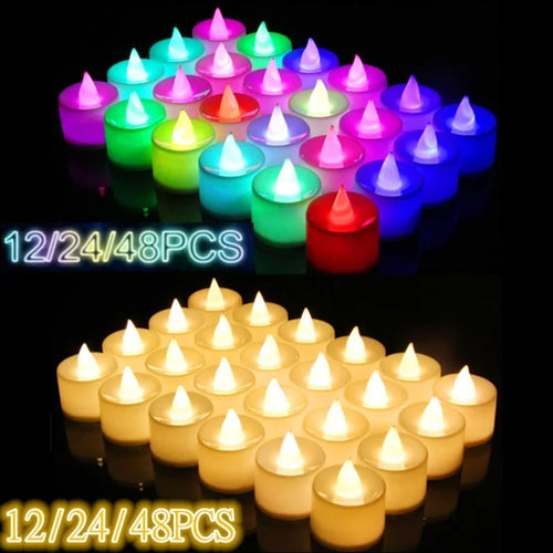 lot de bougies led sans flamme pour décorations de fête romantiques - vue 2 sur 15