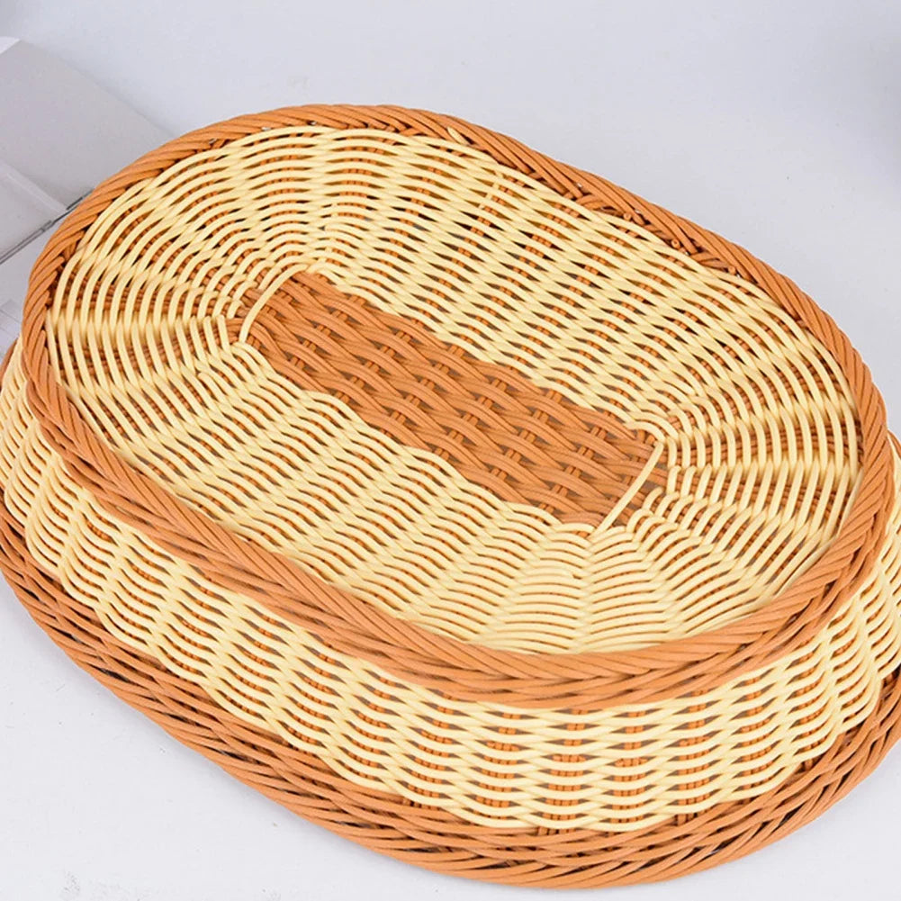 panier en rotin synthétique pour fruits et rangement - vue 8 sur 8