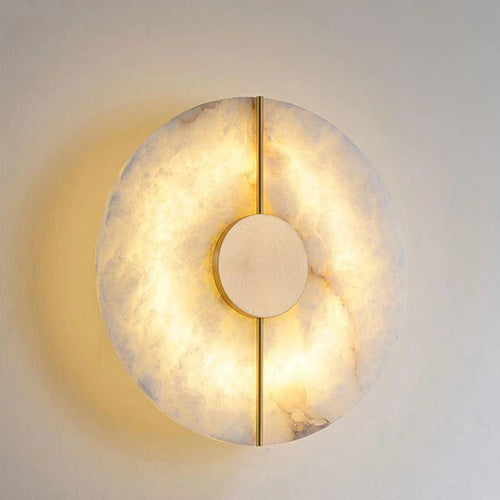 applique murale led design nordique moderne en marbre et cuivre doré - vue 3 sur 10