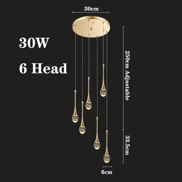 lustre de luxe à bulles de cristal pour décoration moderne - vue 15 sur 21