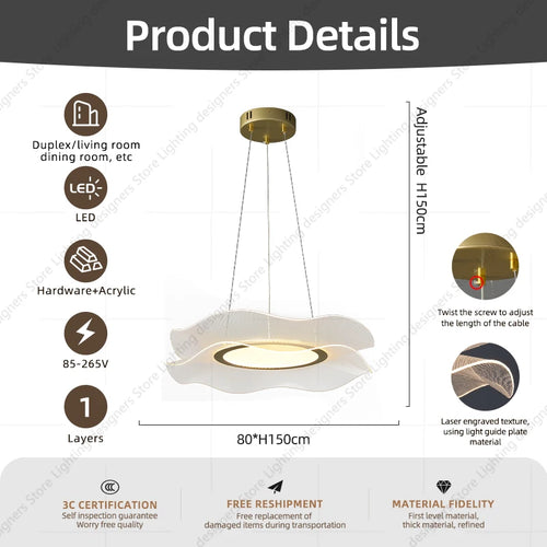 lustre moderne suspendu pour un éclairage élégant et raffiné - vue 7 sur 8