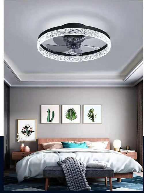 ventilateur de plafond lumineux silencieux avec télécommande décoratif - vue 3 sur 10