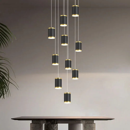 lustre long rotatif en acrylique pour éclairage intérieur décoratif - vue 2 sur 28