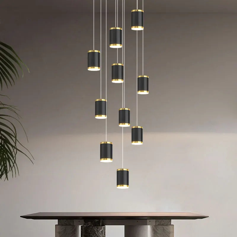 lustre long rotatif en acrylique pour éclairage intérieur décoratif - vue 1 sur 28