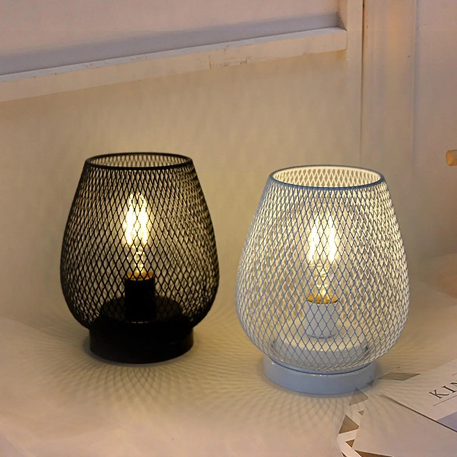 lampe cage métal led bougie sans fil mariage déco maison - vue 1 sur 6