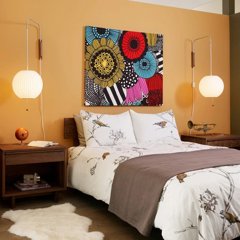 Nelson applique Design Japandi éclairage tissé à la main en soie lumière pour salon appliques murales décoratives chambre lampe de chevet - vue 4 sur 14