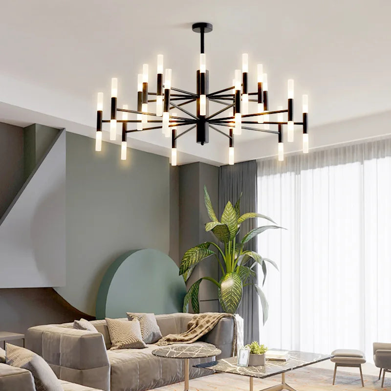 lustre art déco moderne design suspendu pour intérieur lumineux - vue 4 sur 8