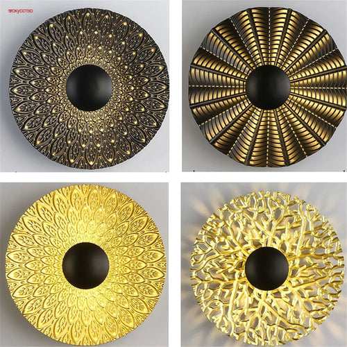 applique murale LED ronde en métal nordique décoratif pour intérieur moderne - vue 2 sur 23