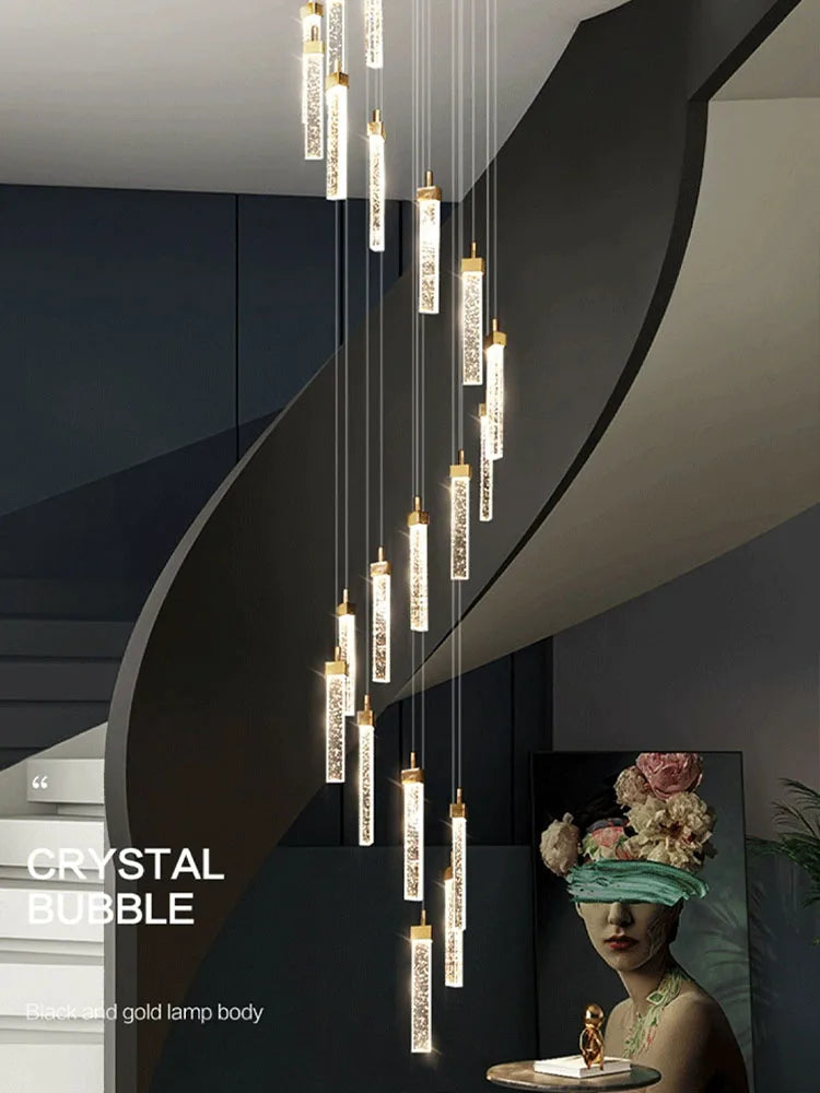 lustre en cristal à led design moderne pour intérieur élégant - vue 4 sur 17