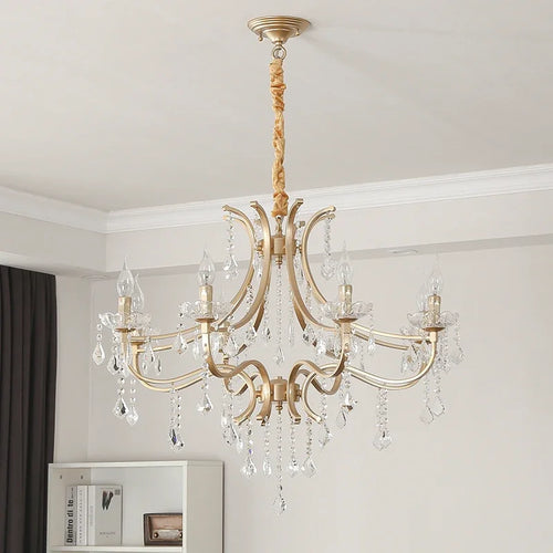 lustre en cristal moderne avec éclairage LED élégant - vue 7 sur 8