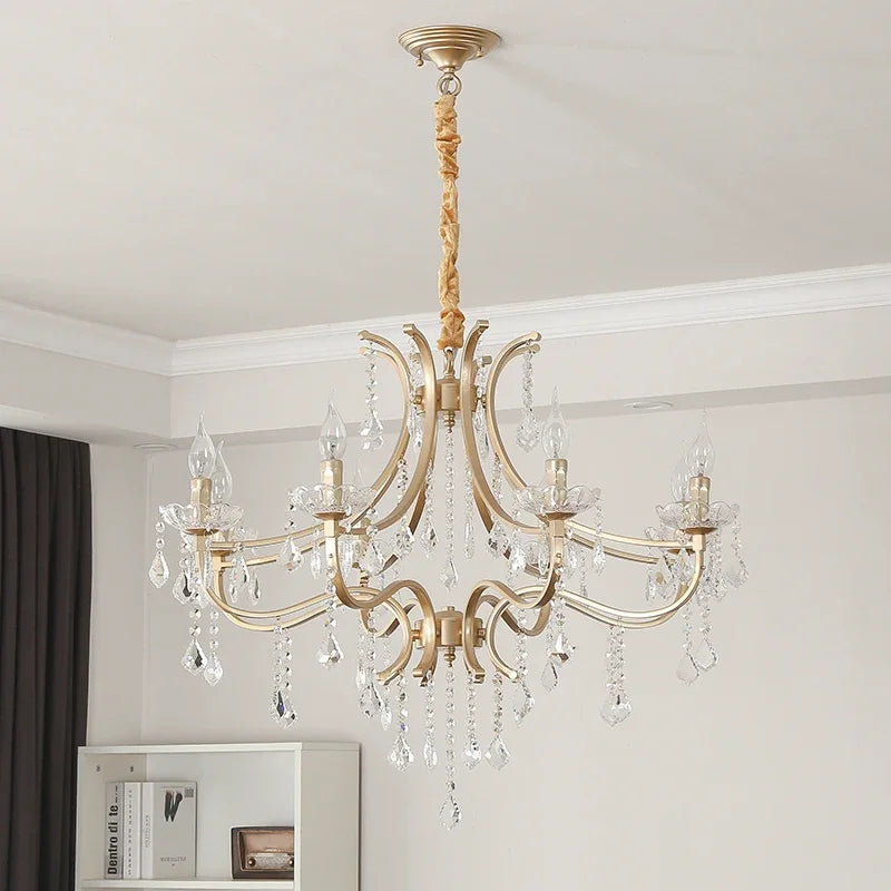 lustre en cristal moderne avec éclairage LED élégant - vue 6 sur 8