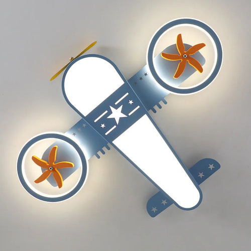 lustre dessin animé avion led avec télécommande pour enfants - vue 5 sur 8