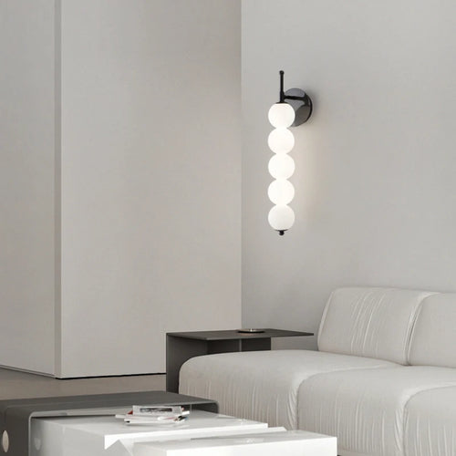 Applique murale design boules en verre blanc - vue 3 sur 12