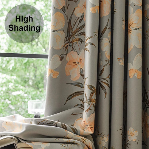 Rideau occultant moderne motif feuilles pour chambre salon - vue 2 sur 7