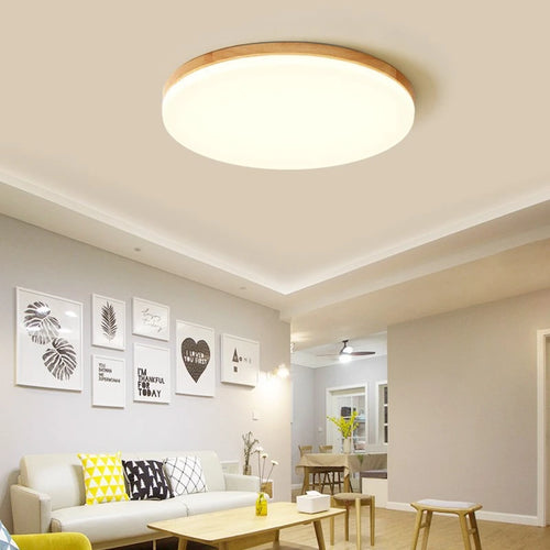 plafonnier led moderne en bois massif idéal pour décorer - vue 3 sur 7