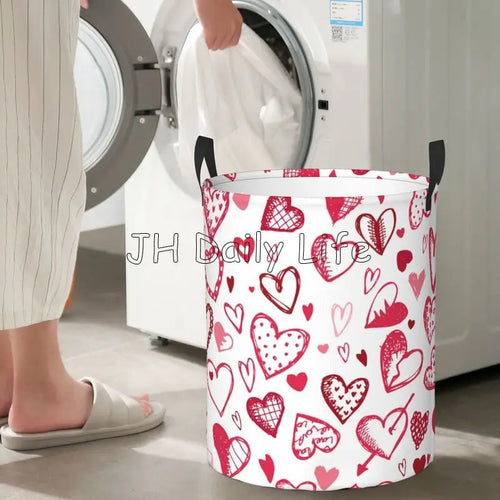 panier à linge pliable coeurs d'amour pour le rangement - vue 9 sur 12